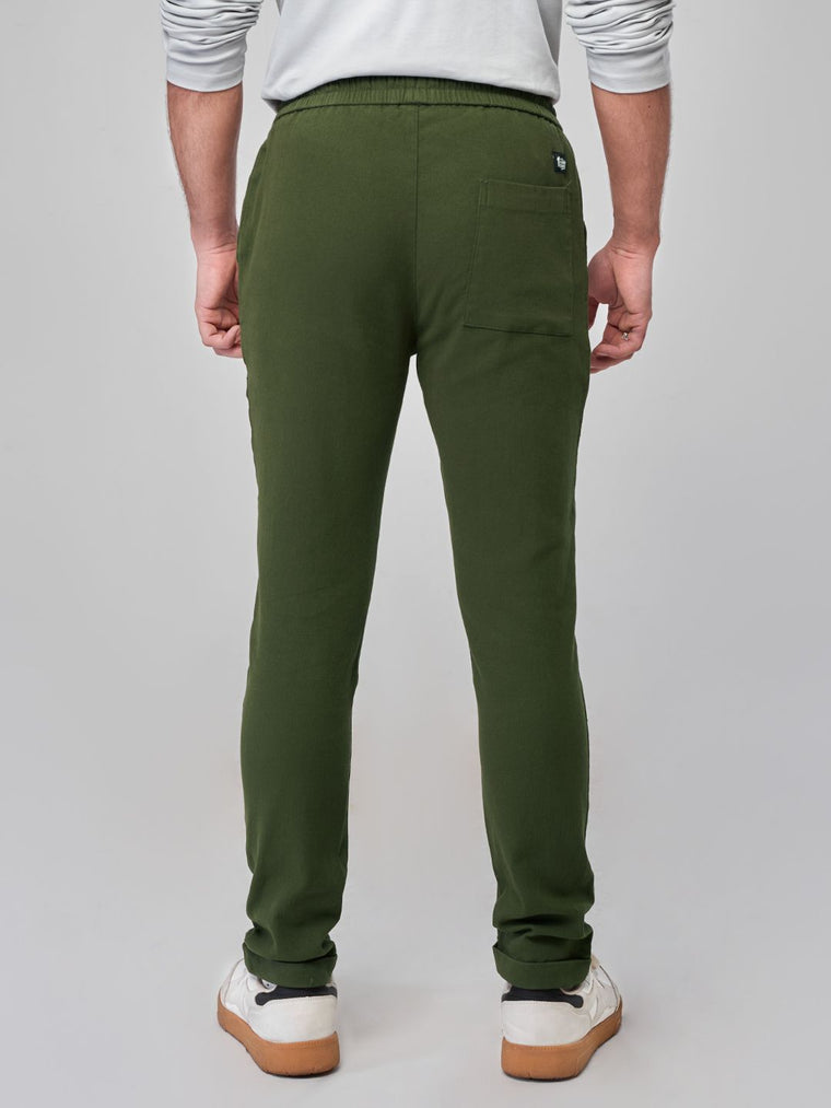 Solids: Dark Olive Textured Pants