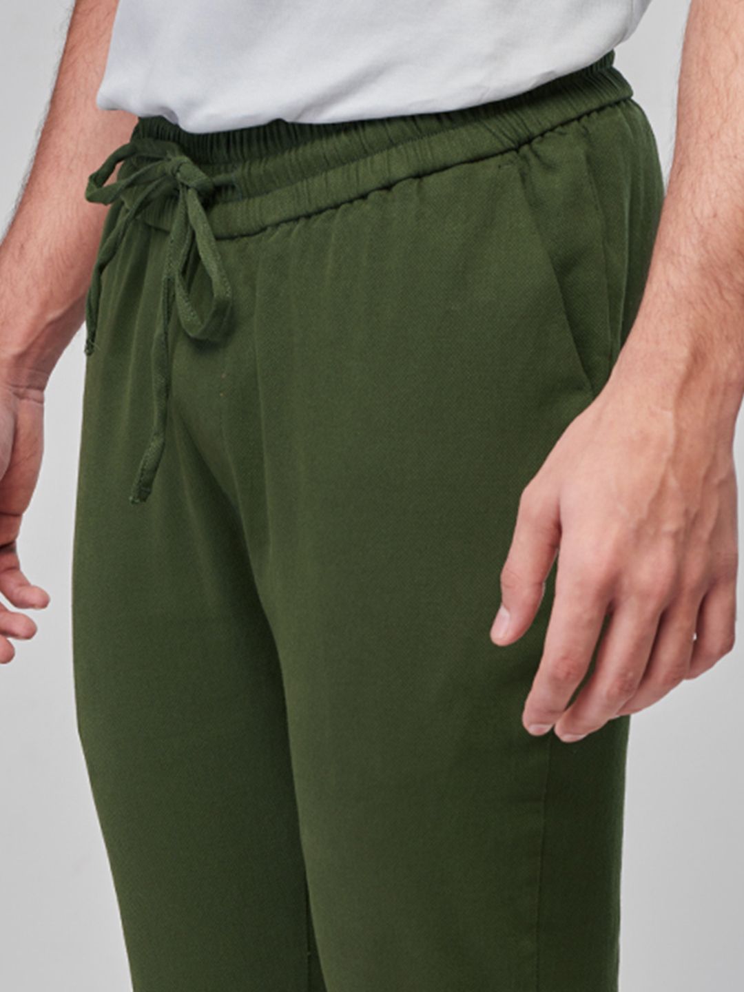 Solids: Dark Olive Textured Pants