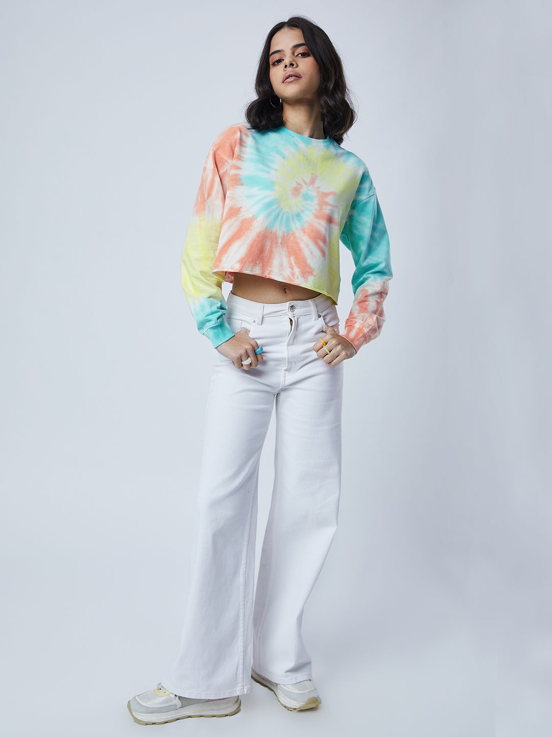 Tie Dye: Candy Swirls Women Oversized Sweatshirts