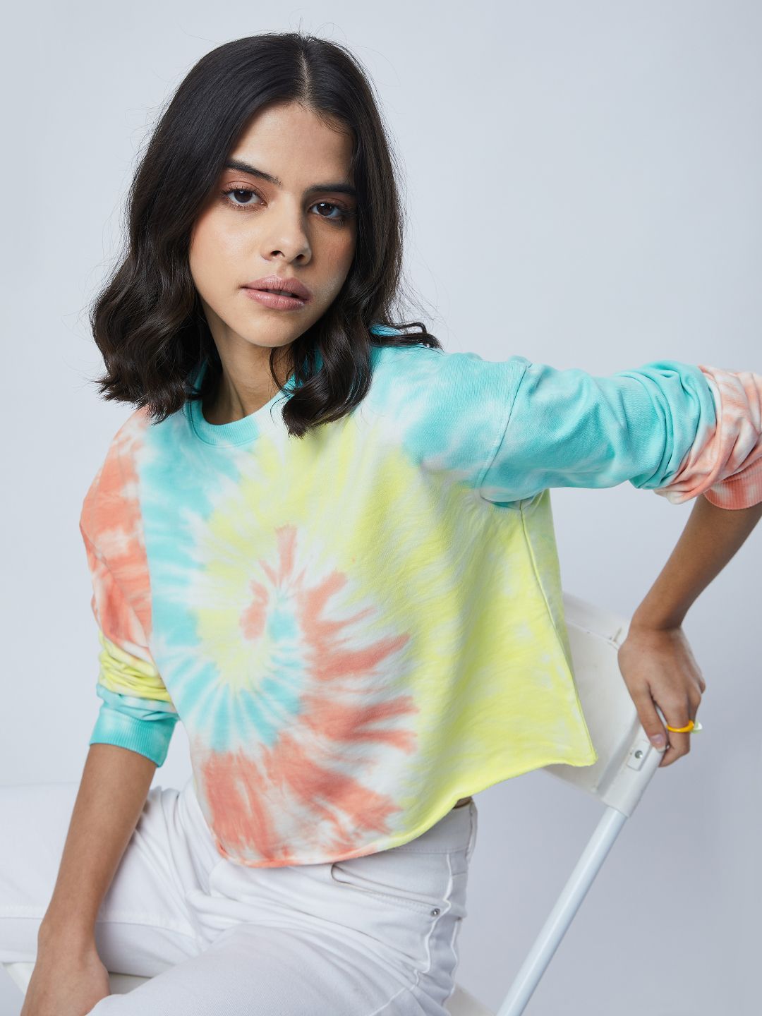 Tie Dye: Candy Swirls Women Oversized Sweatshirts