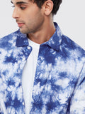 Tie Dye: Blue Men Relaxed Shirts