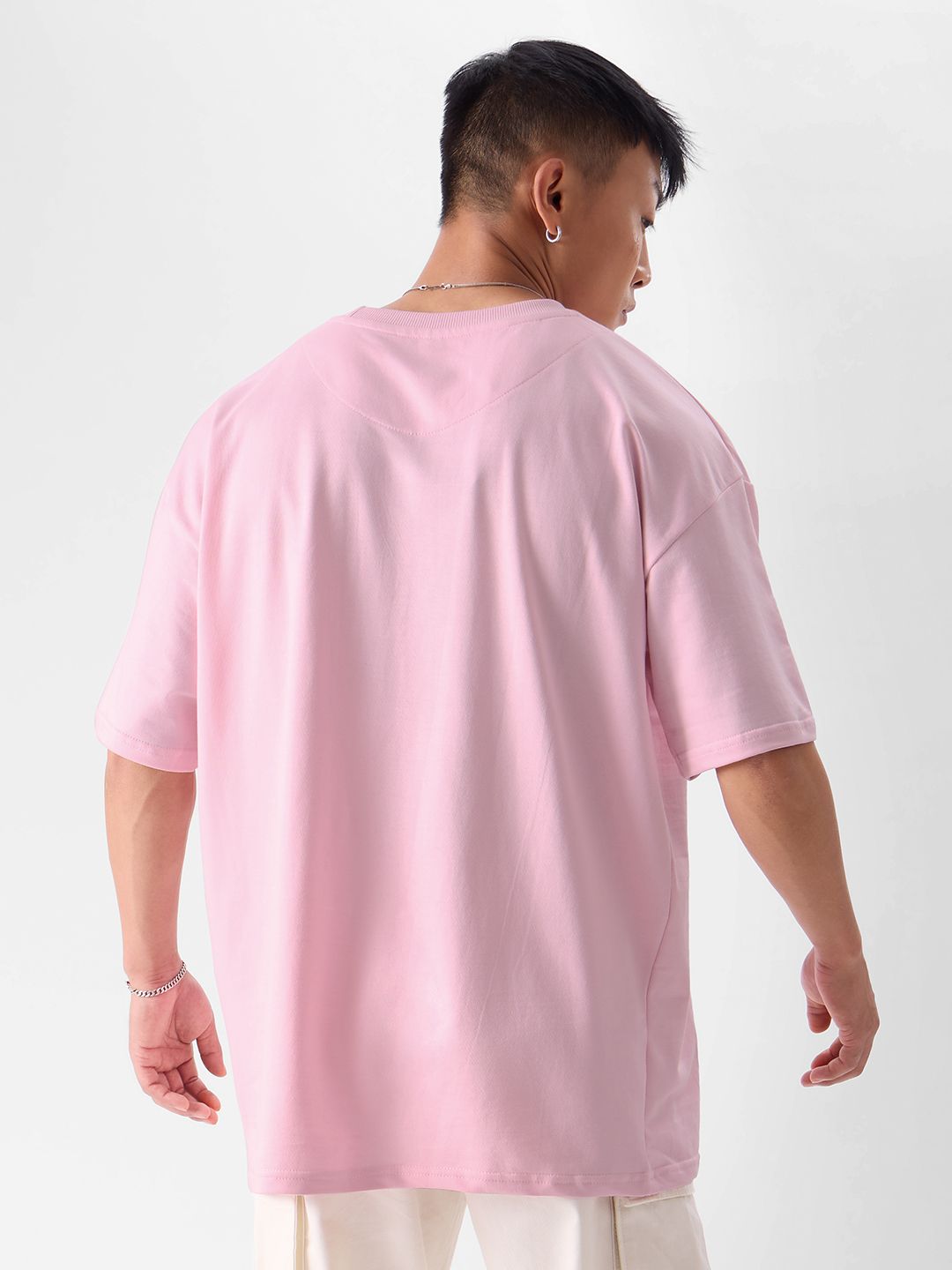 Solids: Baby Pink Oversized T-Shirts