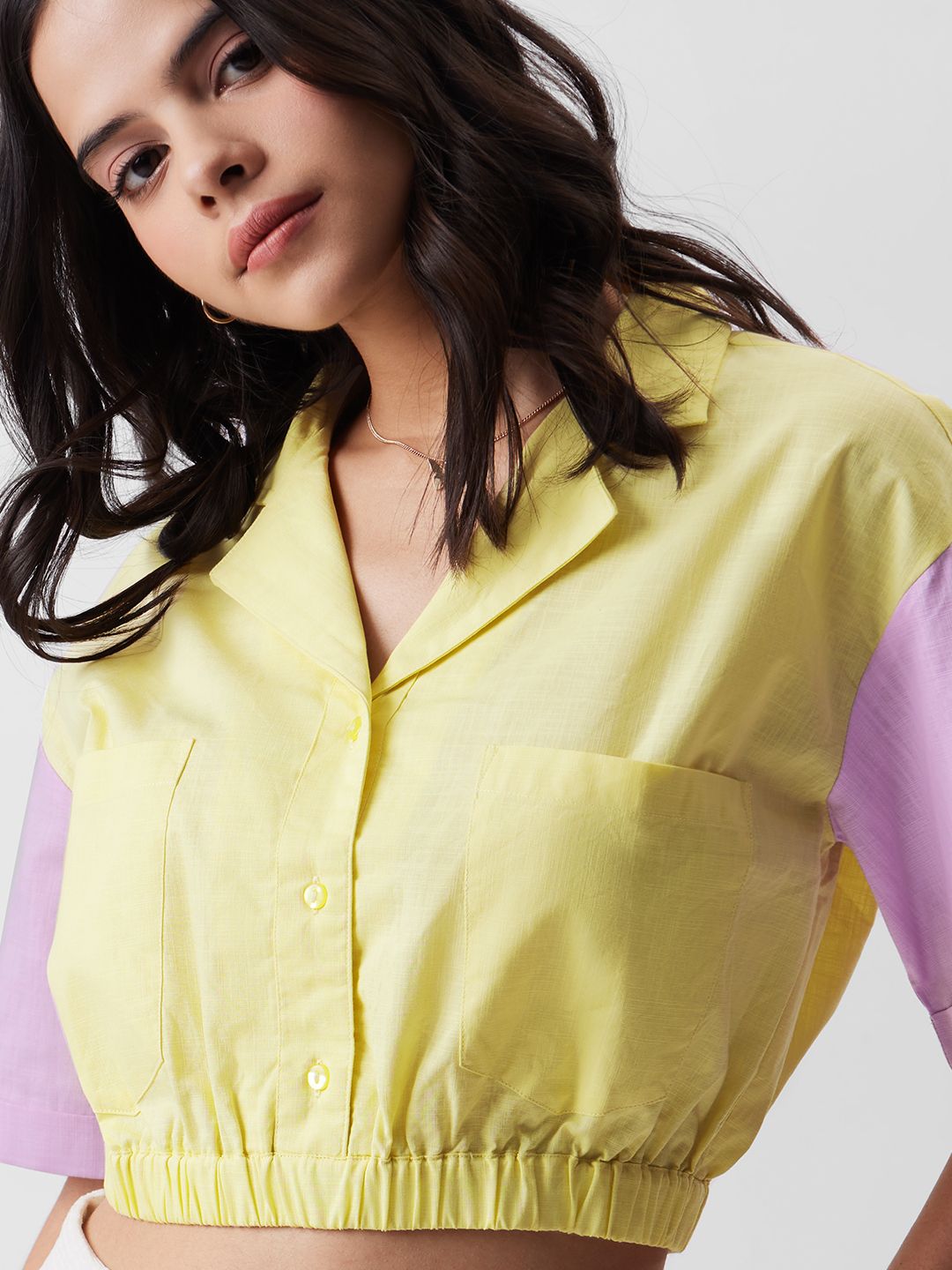 TSS Originals: Yellow And Pink Women Cropped Shirts