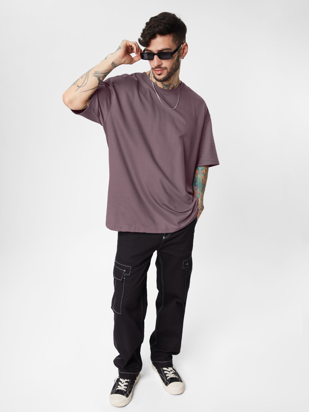 Solids: Pale Purple Oversized T-Shirts