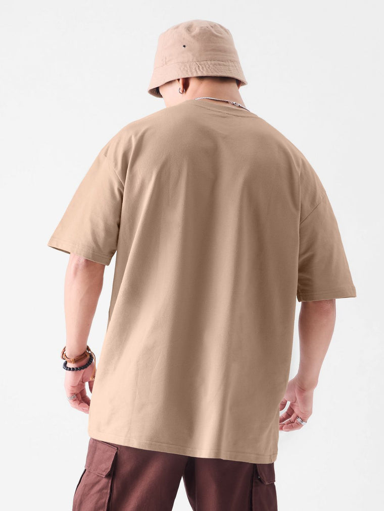 Solids: Soft Brown Oversized T-Shirts