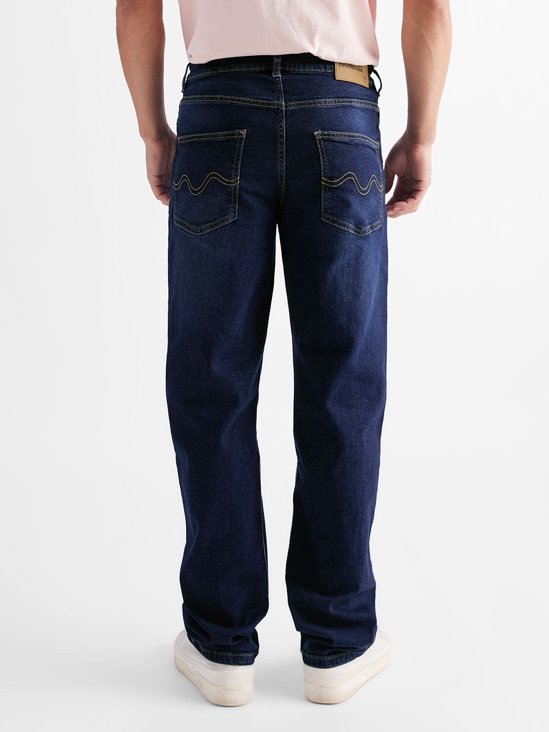 Solids: Distressed Blue (Baggy Fit) Men Baggy Fit Jeans