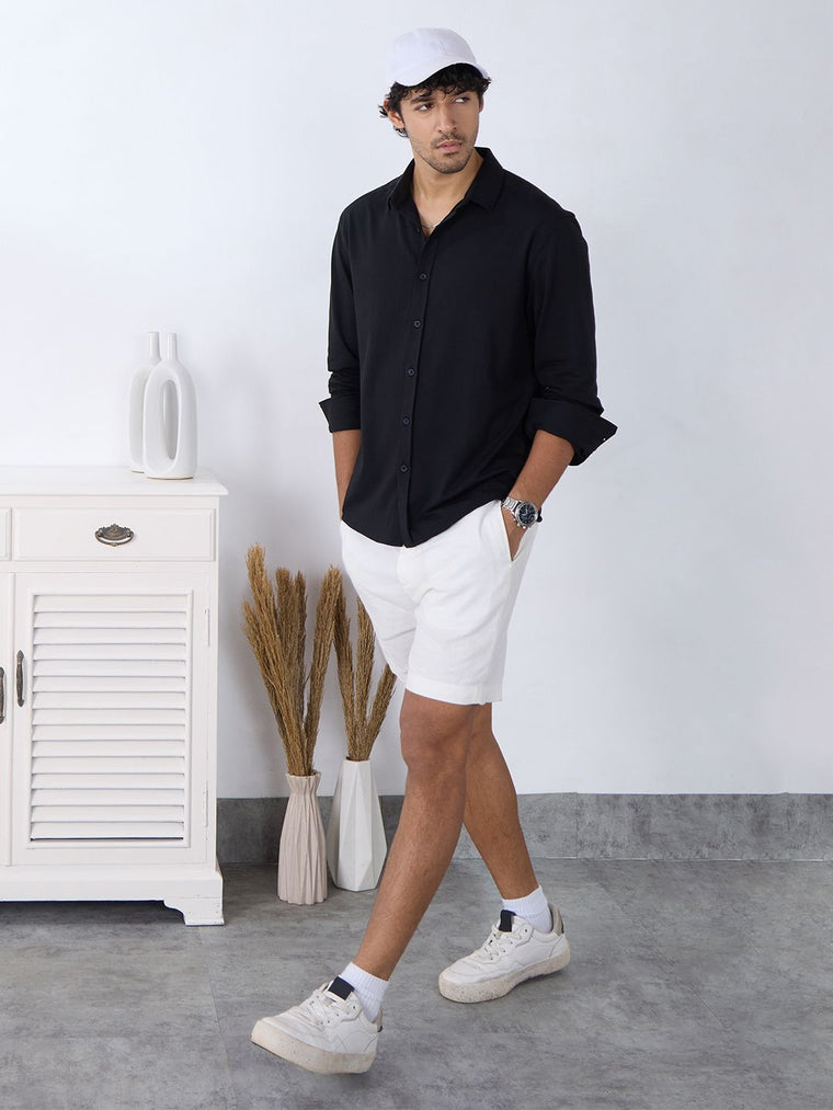 Textured Shirt: Black Men Textured Shirts