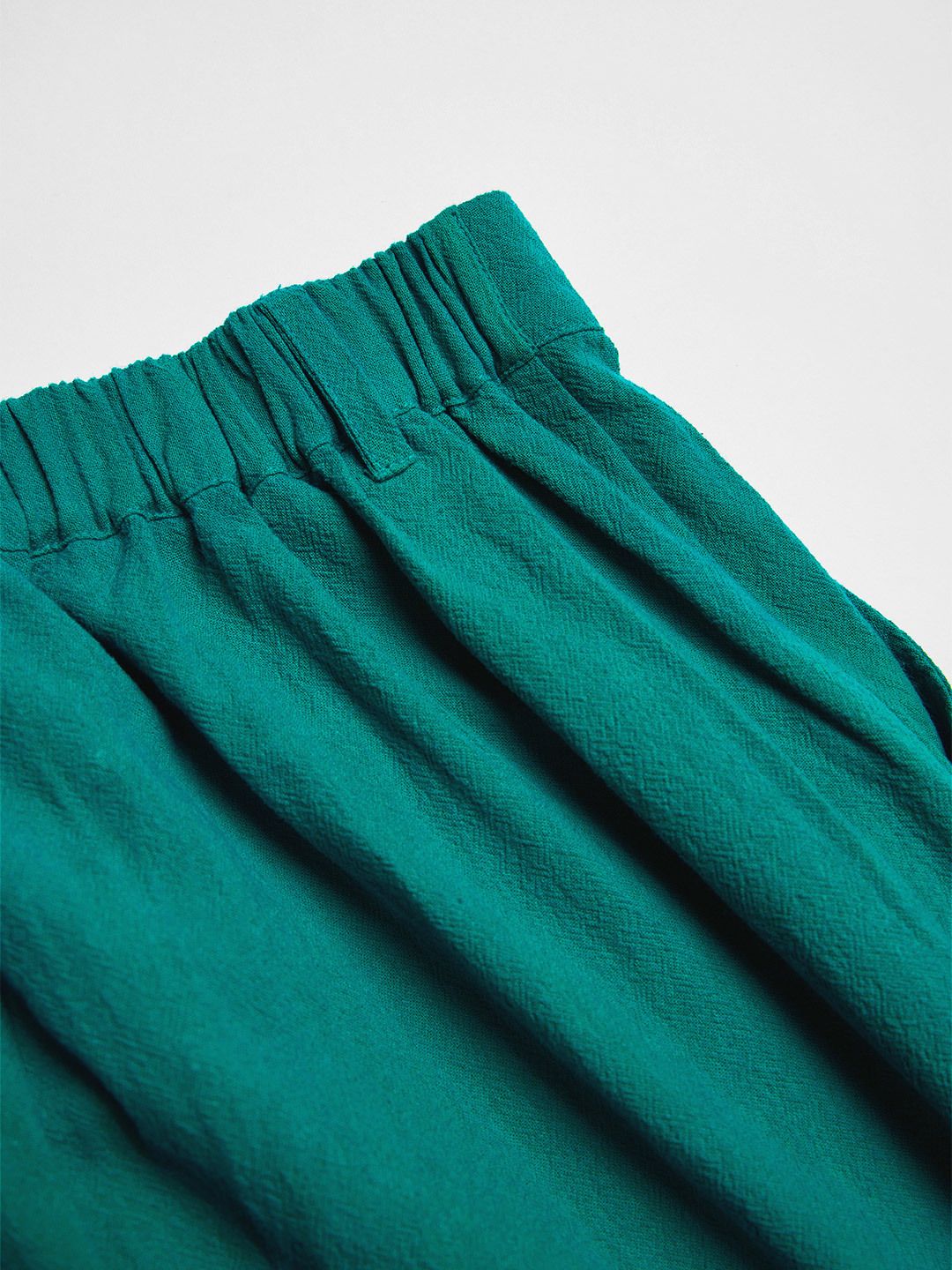 Solids: Teal Green Women Straight Pants