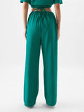 Solids: Teal Green Women Straight Pants