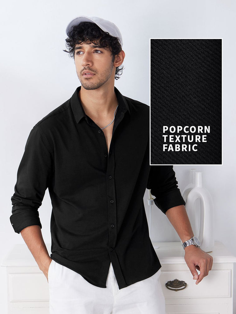 Textured Shirt: Black Men Textured Shirts