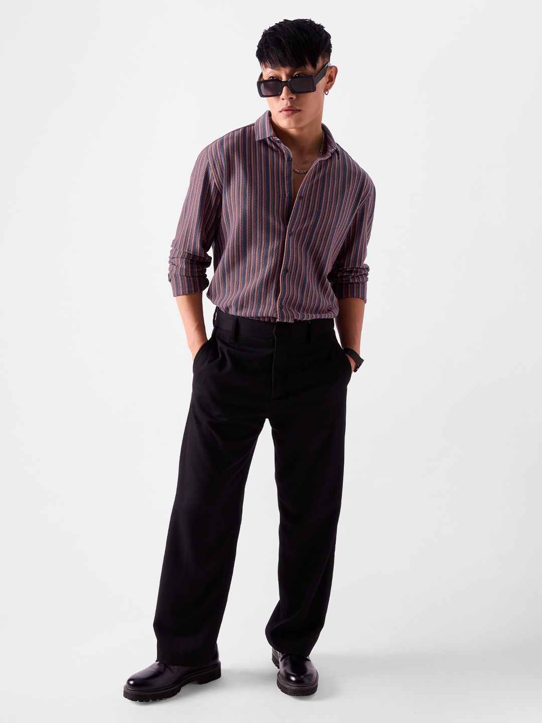 Stripes: Red And Brown Knit Shirts