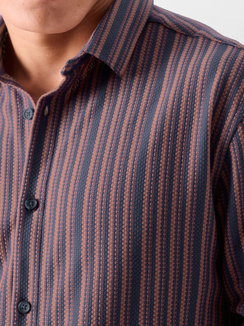 Stripes: Red And Brown Knit Shirts