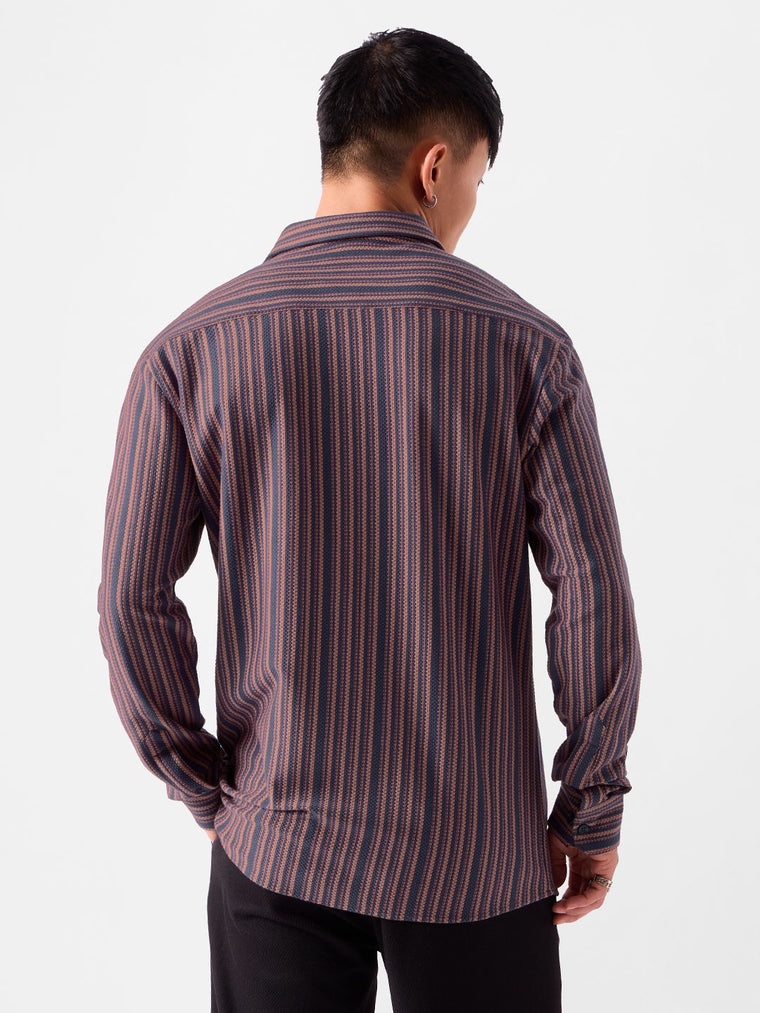 Stripes: Red And Brown Knit Shirts