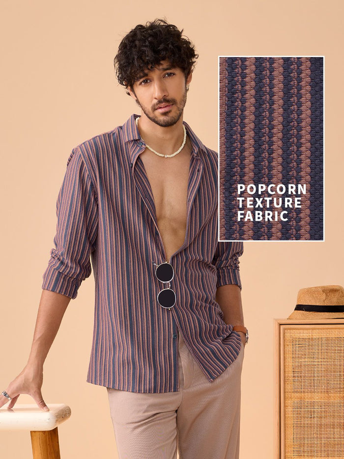Stripes: Red And Brown Knit Shirts