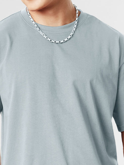Solids: Pearl Grey Oversized T-Shirts