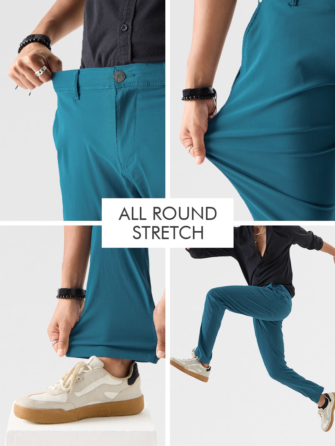 Power Stretch Pants: Steel Blue Men Pants