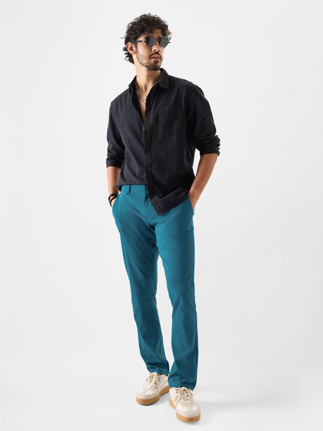 Power Stretch Pants: Steel Blue Men Pants