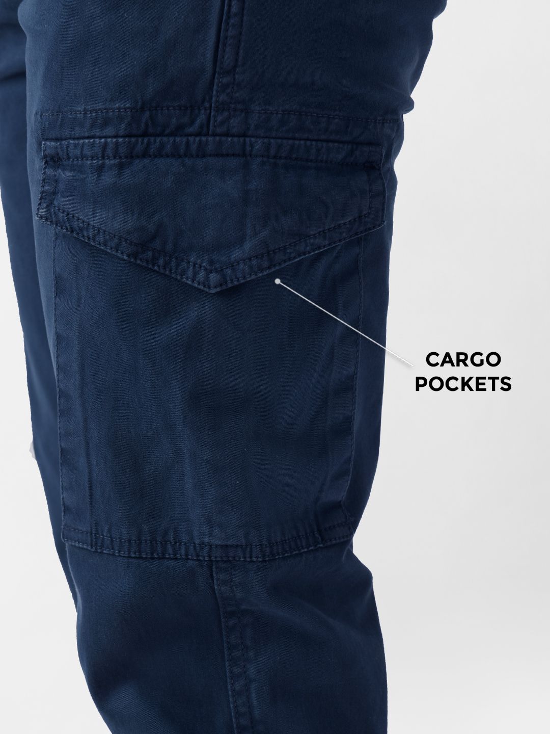 Overdyed Cargo: Navy Blue Men Cargo Pants