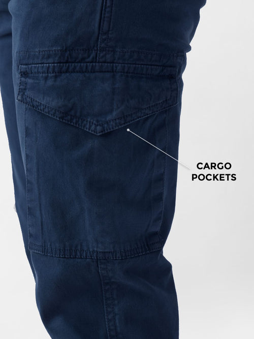 Overdyed Cargo: Navy Blue Men Cargo Pants