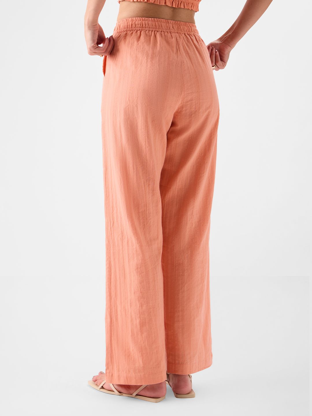Solids: Apricot Women Straight Pants