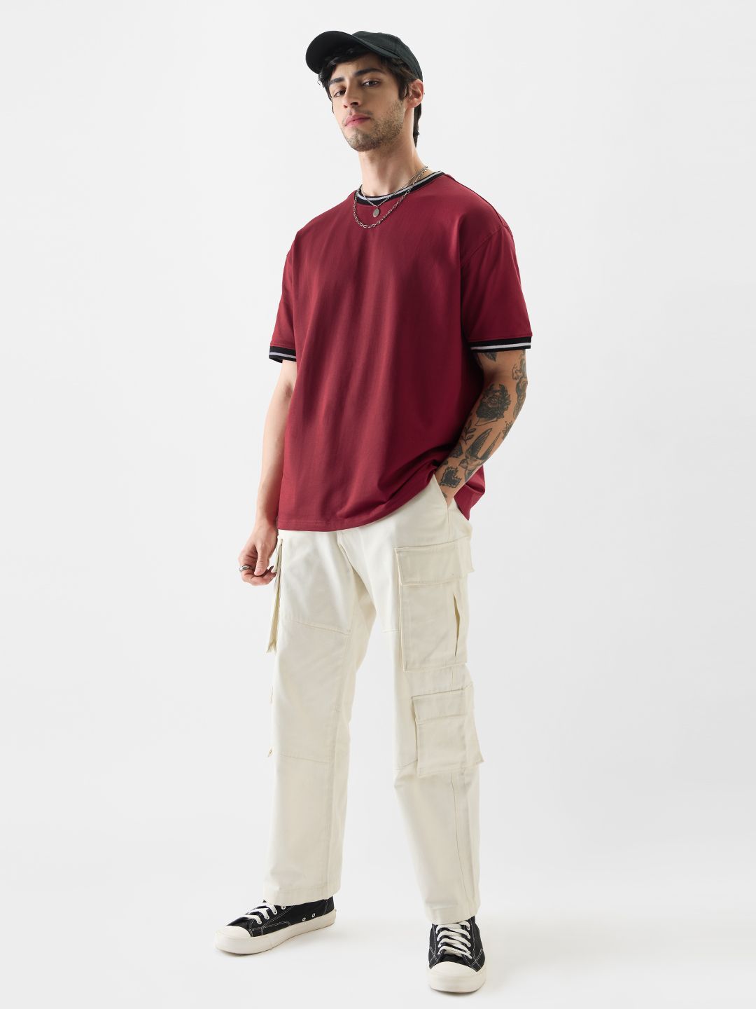 Solids: Brick Red Oversized T-Shirts