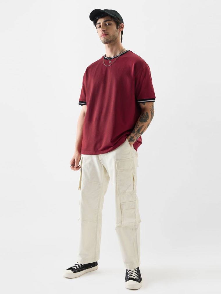 Solids: Brick Red Oversized T-Shirts