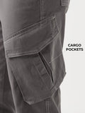 Solids: Misty Grey Men Cargo Pants