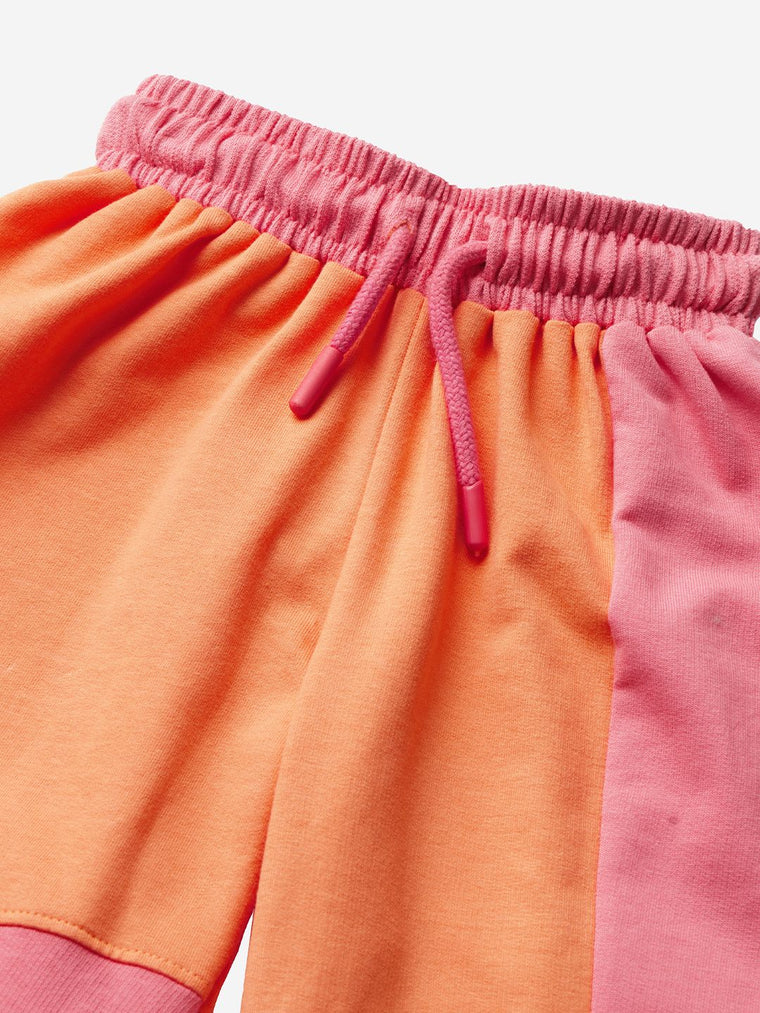 Solids: Pink & White Girls Cotton Joggers (2-8 Yrs)