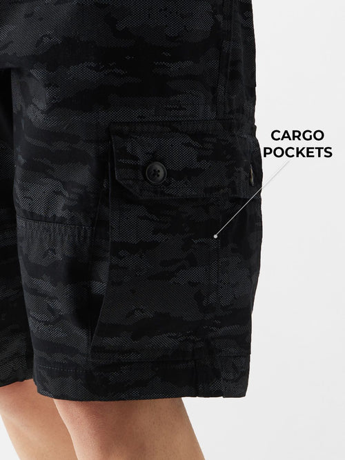 TSS Originals: Black Camo Men Cargo Shorts