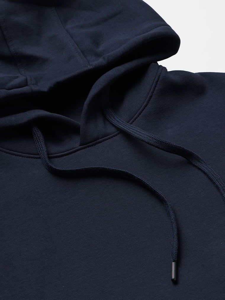 Solids: Navy Blue Men Oversized Hoodies