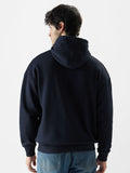 Solids: Navy Blue Men Oversized Hoodies