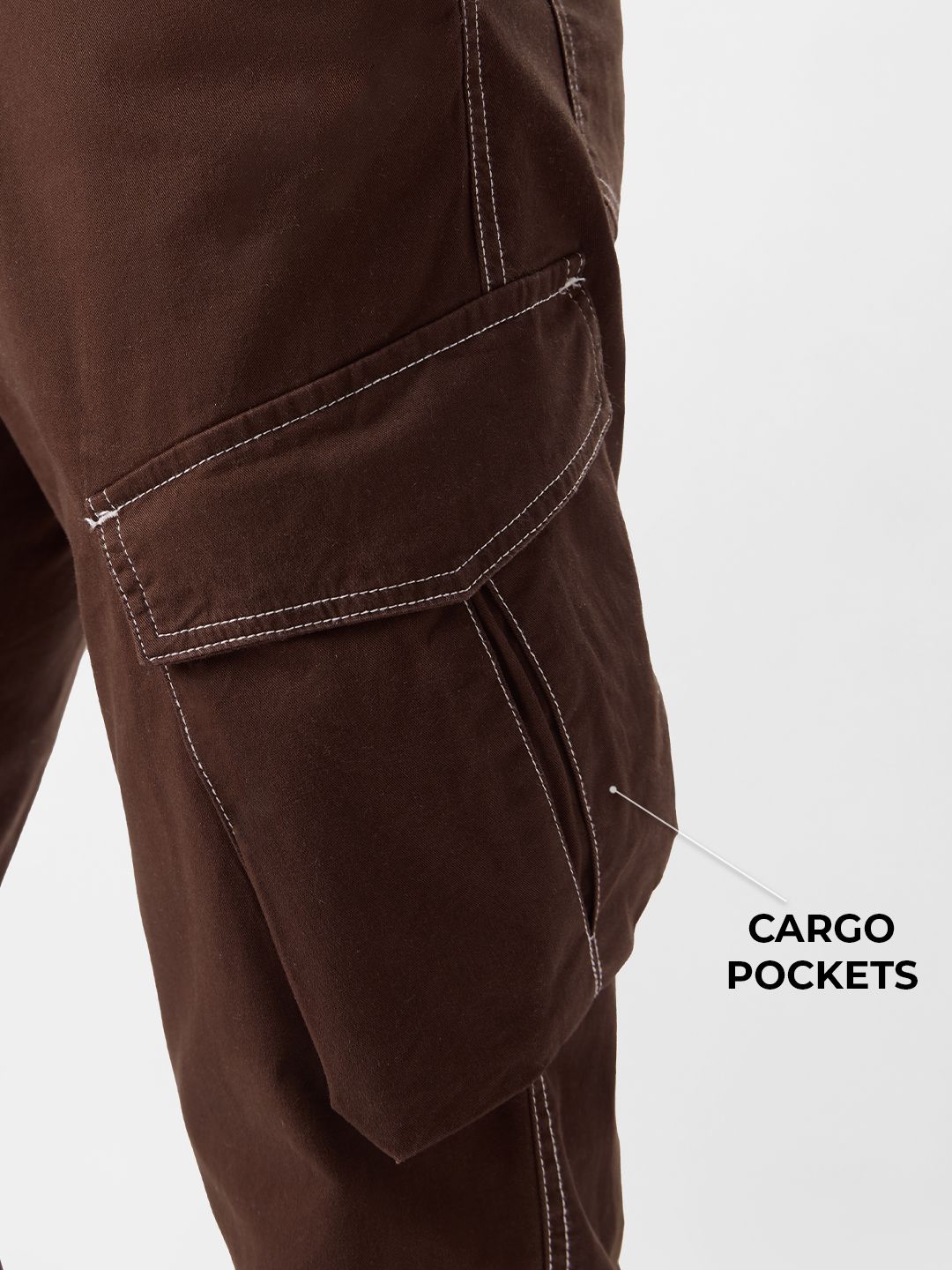 Solids: Chocolate Brown Men Cargo Pants