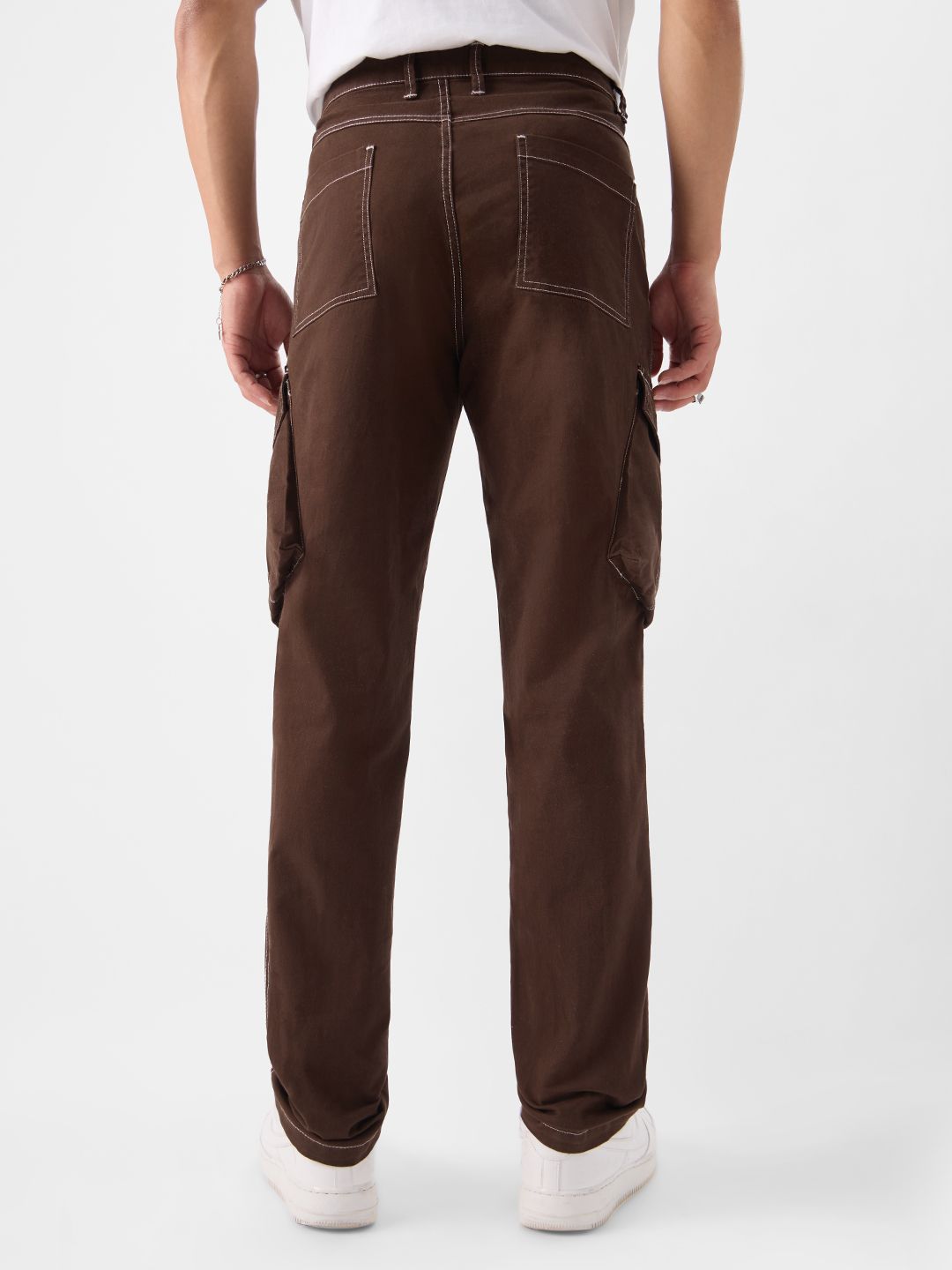 Solids: Chocolate Brown Men Cargo Pants