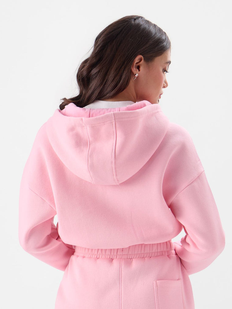 Rosette Hoodie Women Cropped Zipper Hoodies