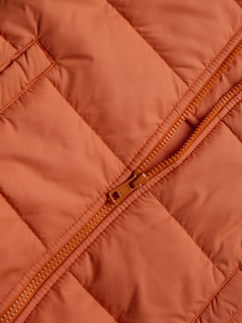 Solids: Pastel Orange Girls Puffer Jackets (2-8 Yrs)