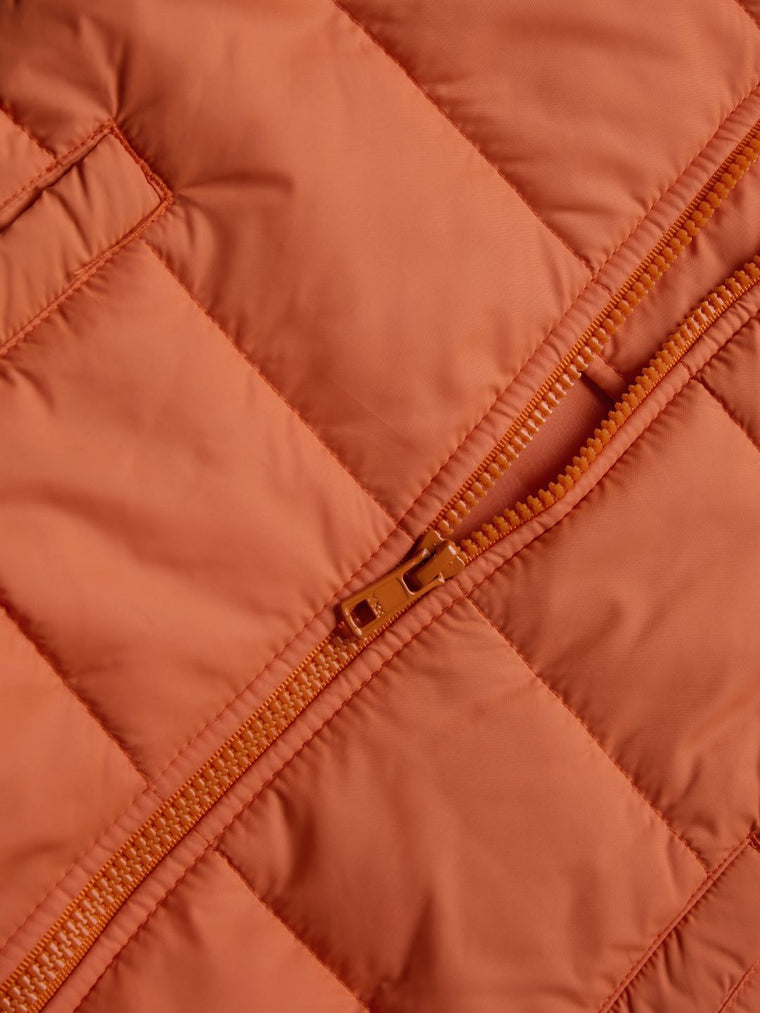 Solids: Pastel Orange Girls Puffer Jackets (2-8 Yrs)