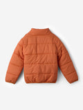 Solids: Pastel Orange Girls Puffer Jackets (2-8 Yrs)