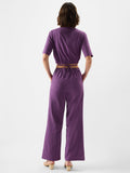 Solids: Plum Women Cropped Shirts