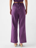 Solids: Plum Women Straight Pants