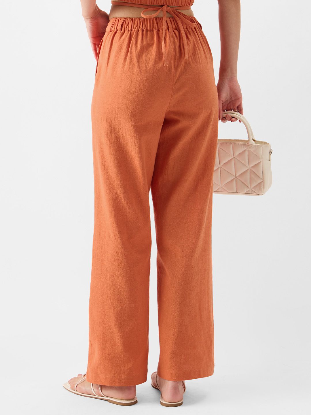 Solids: Rust Women Straight Pants