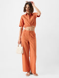 Solids: Rust Women Straight Pants