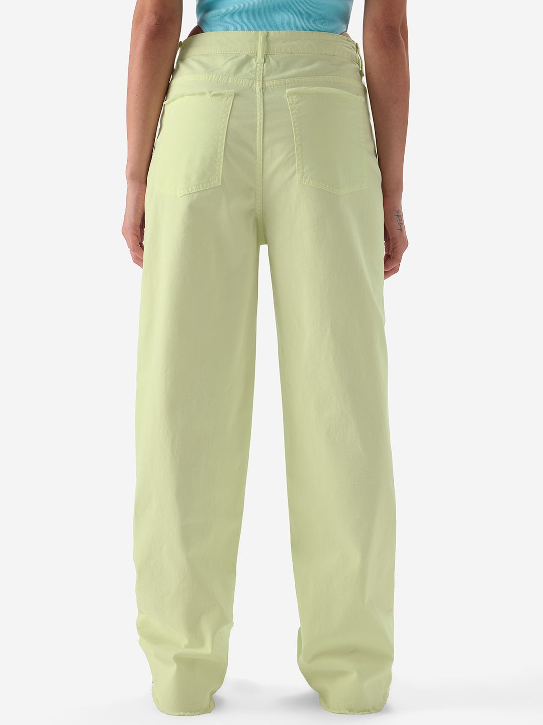 Solids: Misty Green Women Straight Pants