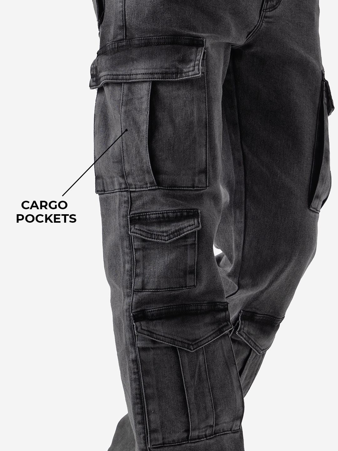 Solids: Stone Fade (Cargo) Men Cargo Jeans