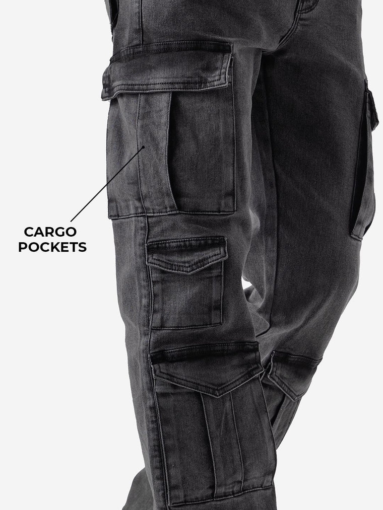 Solids: Stone Fade (Cargo) Men Cargo Jeans