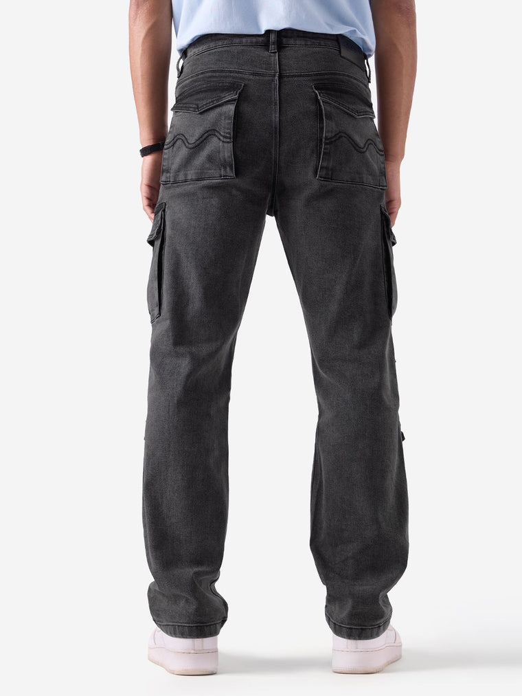 Solids: Stone Fade (Cargo) Men Cargo Jeans
