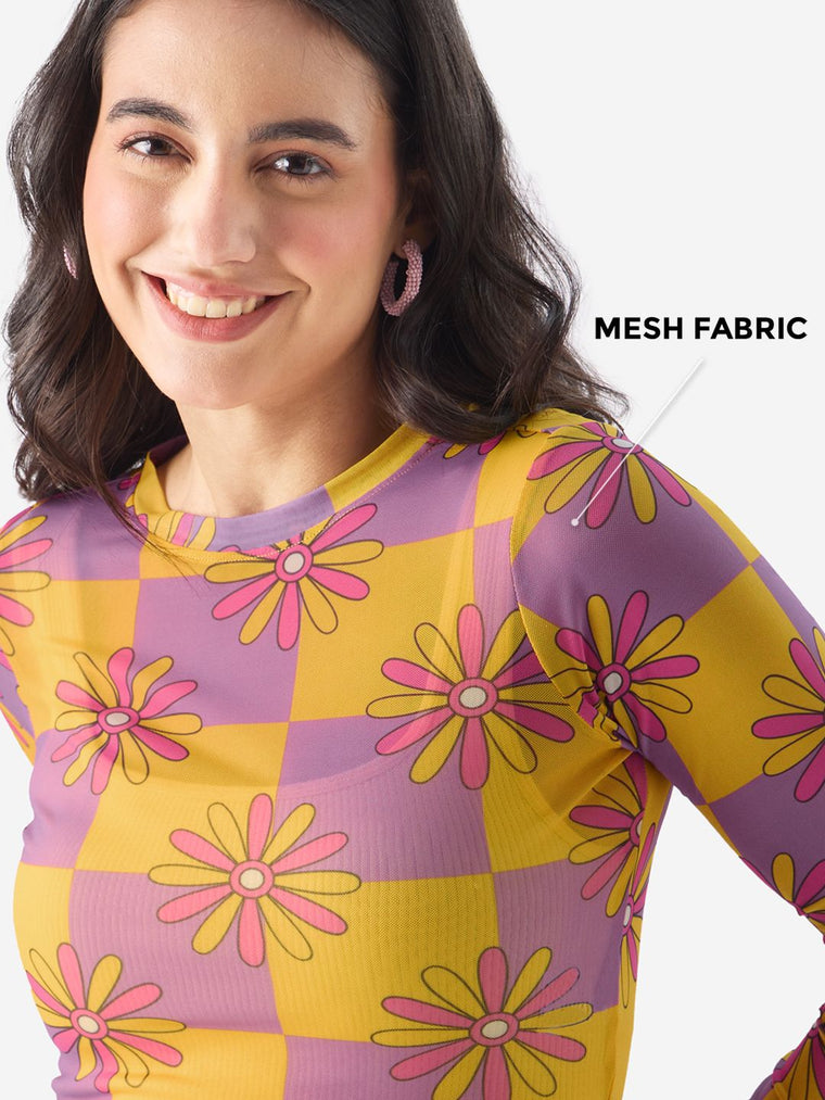 Mesh Top: Flora Women Knit Tops