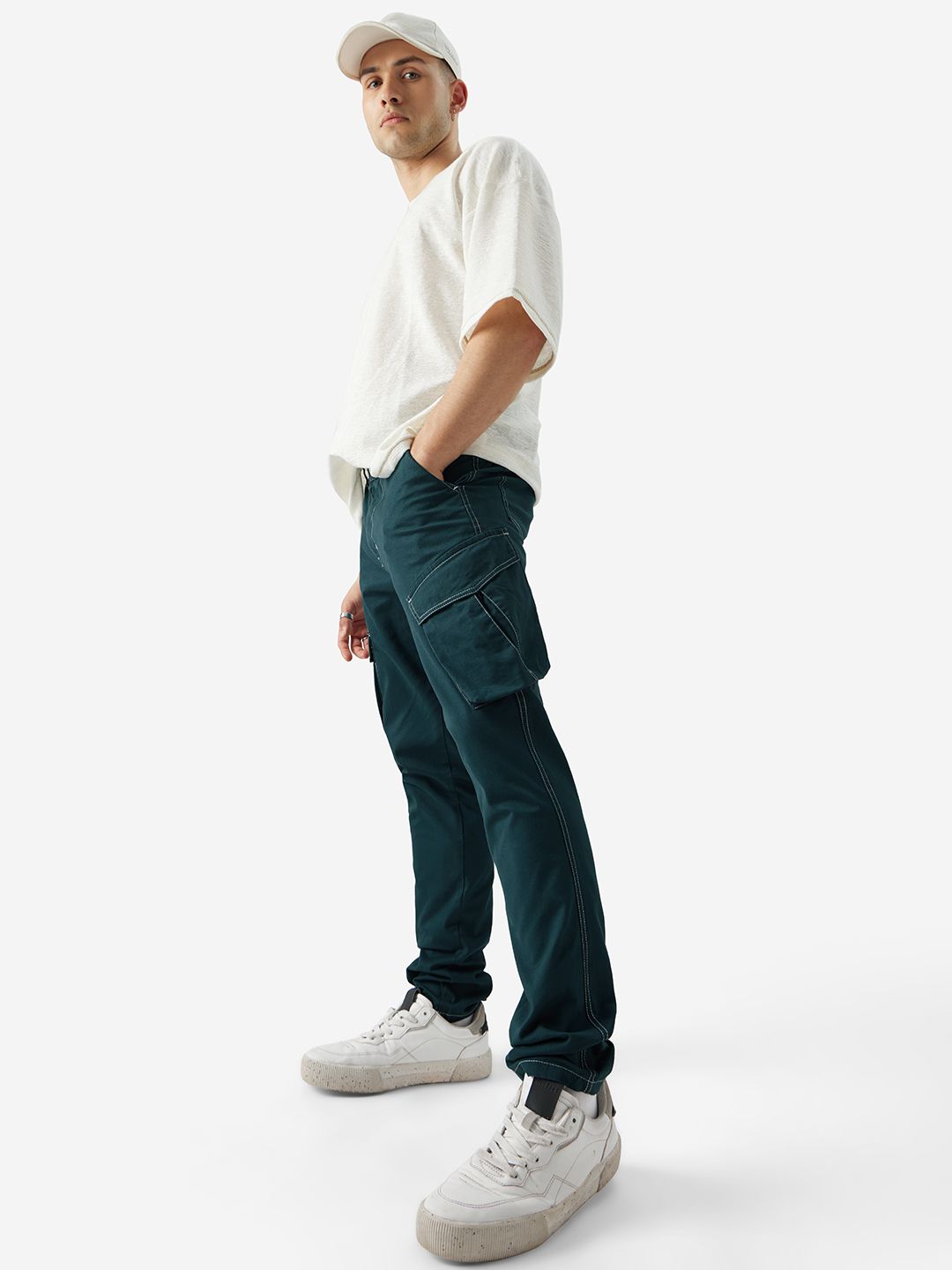 Solids: Indigo Men Cargo Pants