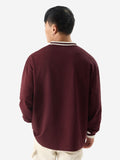 Solids: Burgundy Oversized Full Sleeve T-Shirts
