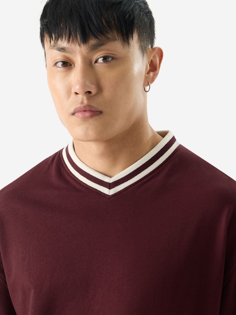 Solids: Burgundy Oversized Full Sleeve T-Shirts