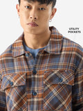 Plaids: Orion Brown Men Flannel Shackets